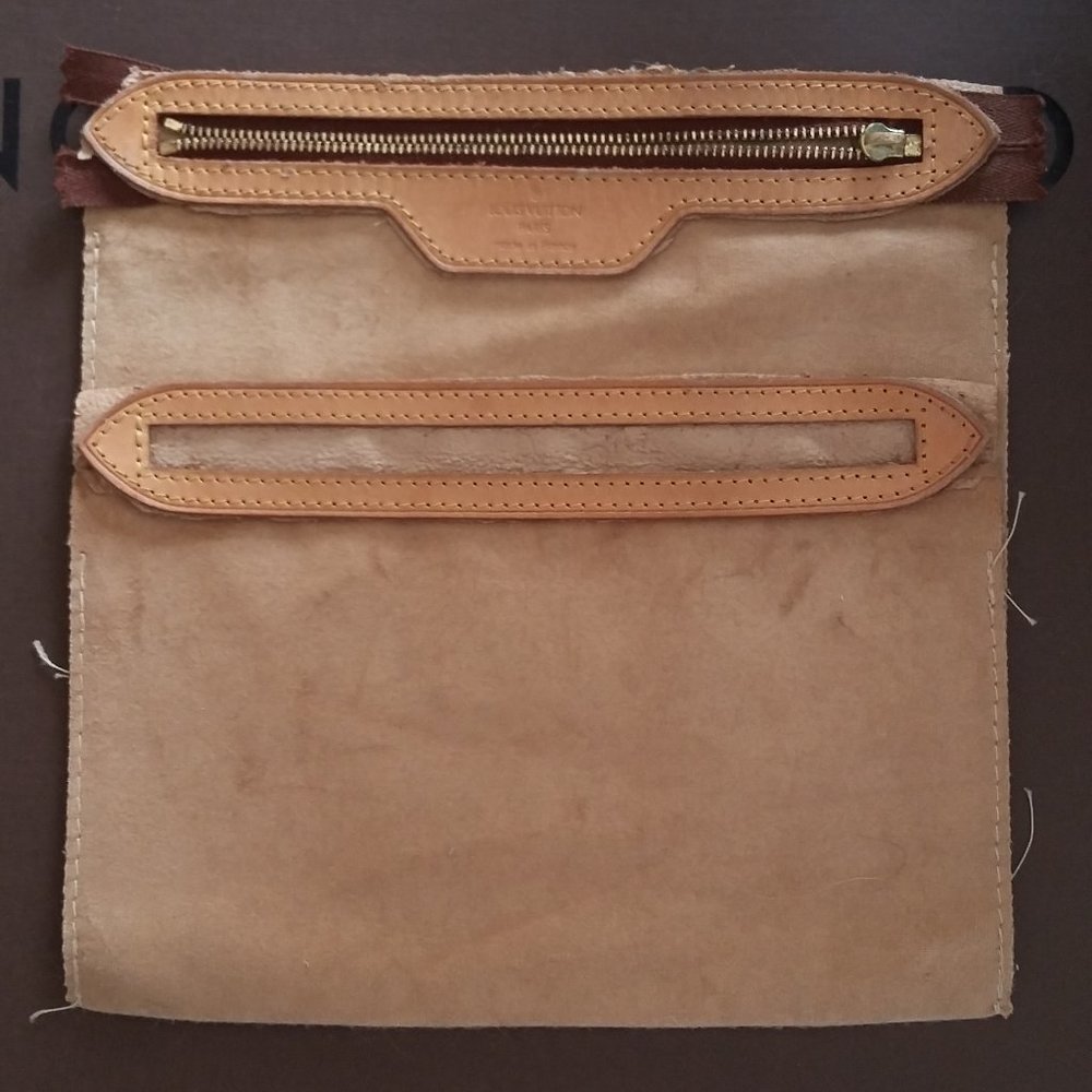 Pair Authentic Vintage Pocket Pouches Leather Trim
